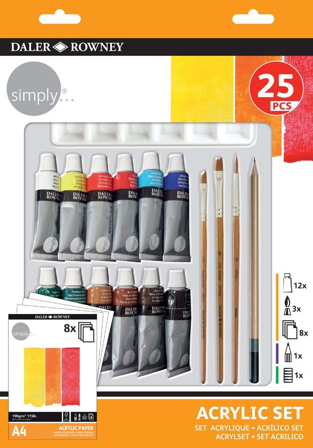 Daler-Rowney Set Acrílico -Rowney 25 Piezas