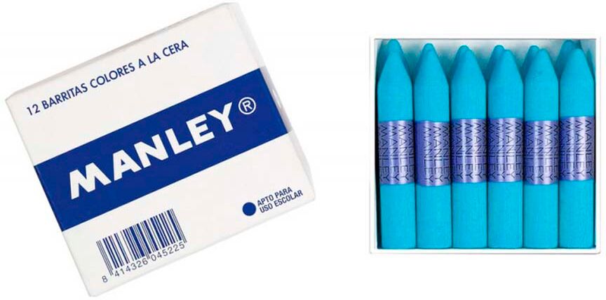 Manley Cera grasa  azul turquesa 12u