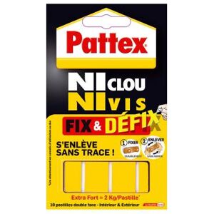 Pastilles adhésives extra-fortes Fix & Defix de Pattex - pochette de 10