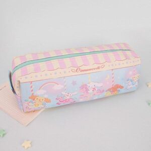 Sanrio Cinnamoroll pastel pattern square pouch women's pencil case pen case goods gift, MINT, 1 piece