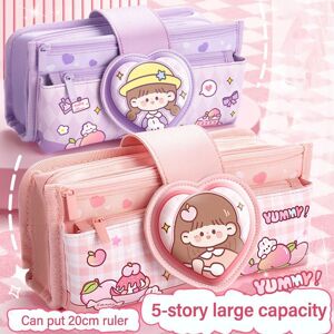 SHshiyan Large Capacity Pencil Box Printing Pattern Pencil Case Cartoon Stationery Organizer  School Office