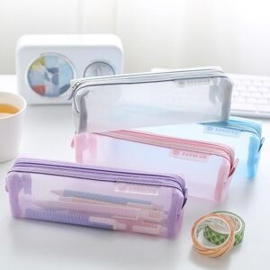 Cheer up-student Transparent Mesh Pencil Case Simple Fresh Cute In Korea Pencil Case Student Exam Stationery Bag Back To School