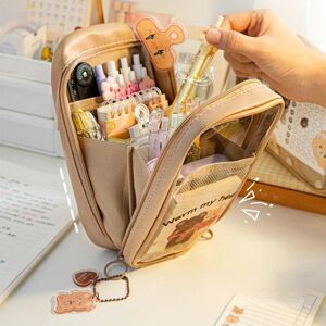 Ambiel Charm Cute Large Capacity Pencil Bag transparent Aesthetic Pencil Box Stationery Supplies Pen Case Zipper Pencil Pouch School Supplies