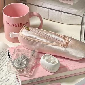 YEJET-Home 1PC Creative Simulation Pink Ballet Shoes Pen Bag Portable Beautiful Girl Zipper Pencil Case Makeup Bag School Supplies Kid Gift