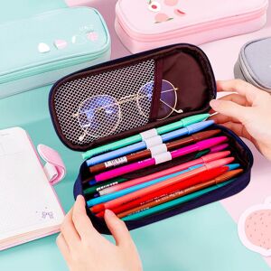 Yifeng Home Simple Solid Color Multifunction Pencil Case School Pencil Case for Boy Girl Canvas Pencil Bag Stationery Supplies