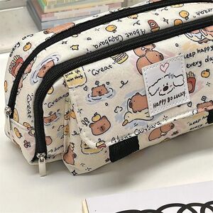 SHsihai Multi-functional Pencil Case Cartoon Print Stationery Storage Pouch Pen Bag  Office School Supplies