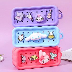 Sanrio Cinnamoroll Kuromi Pretty Silicone Decorative Student Pencil Case, 01. S70P01 Sanrio Kuromi