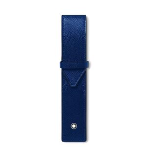 Montblanc Sartorial 130820 Leather Case for 1 Writing Instrument 16 cm x 3 cm x 1.6 cm Blue, Blue, 16 cm, Modern