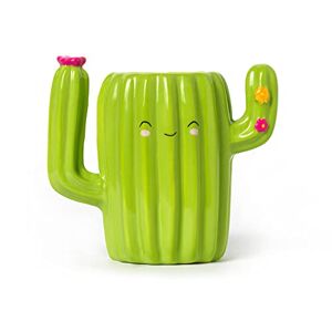 Legami Desk Friends Ceramic Pen Holder, 12.5 x 7.5 cm, Cactus Theme, for Desk, Hand Painted