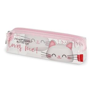 Legami - Transparent Pencil Case, Zip, Pen Holder, Capacient, 19.5x5.5 cm, Kitty Theme, Kitty, Unica, Kitty File
