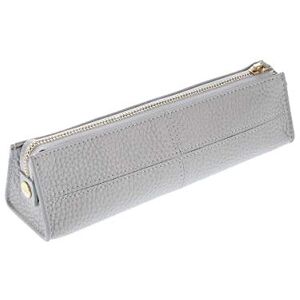 Filofax Classic Stitch Soft Leather Pencil Case with Zip Grey