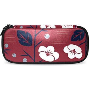 Generic Pencil Case School College Supplies Red Japanese Style Floral Pattern