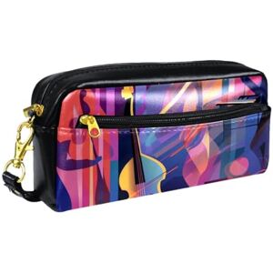 F0id2ejjljut VTGHDEEQ Pencil Pouch,Small Pencil Case,Abstract Jazz Art Music Instruments,Pen Pouch