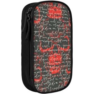 Naxgonasra Pencil Case Box Pen Bag Big Capacity Holder Pouch Organizer Storage, (Gothic Skull Red Skulls)