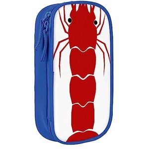 VGFJHNDF Red Shrimp Pencil Pen Case Compartment Pencil Box Bag Organizer for Office College School Adult Teen Girl Boy,Blue