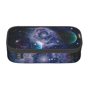 Sylale Sun and Earth Print with interlayer Pencil Case with for School, Office and Travel, high-Capacity