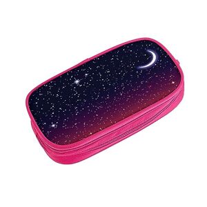 ASEELO Pencil Case Red Sky at Night Starry Large Pencil Pen Pouch Bag High Storage Case for Kids Women Men School Office Case Pink