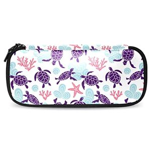 Generic Pencil Case Purple Sea Turtles Marine Coral Starfish School College Supplies