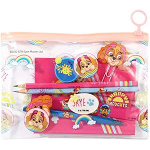 Cerdá Paw Patrol 9pcs Transparent Filled Pencil Case Stationery Set Waterproof Boys Girls Kids Children School Travel Exam