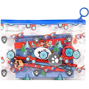 Cerdá Paw Patrol 9pcs Transparent Filled Pencil Case Stationery Set Waterproof Boys Girls Kids Children School Travel Exam