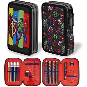 Cerda Marvel Boys Super Hero Avengers School Pencil Case, Filled Pencil Case with School Supplies, Back to School Gift Idea