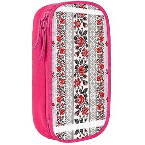 Mdatt School Pencil Case,Large Pencil Case Big Capacity for Boys Girls,Cute Pencil Bag Organizer,Ukrainian Embroidery Style Rose Print