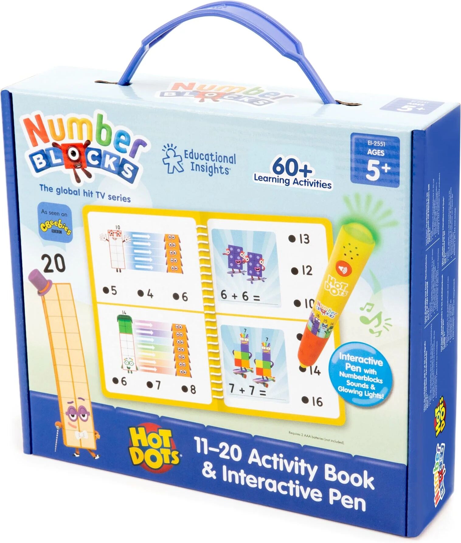 Learning Resources Hot Dots Numberblocks 11–20 Activity Book & Interactive Pen, Over 60 Activities Included - Age 5+ Learning Resources