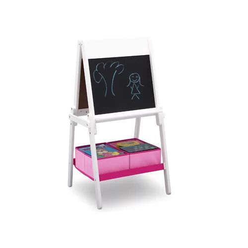 Harriet Bee Benjamin Double-sided Board Easel with Tray Harriet Bee Colour: White  - Size: 1000mm H x 500mm W x 30mm D