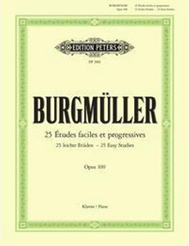 Edition Peters 25 Leichte Etüden op.100, für Klavier