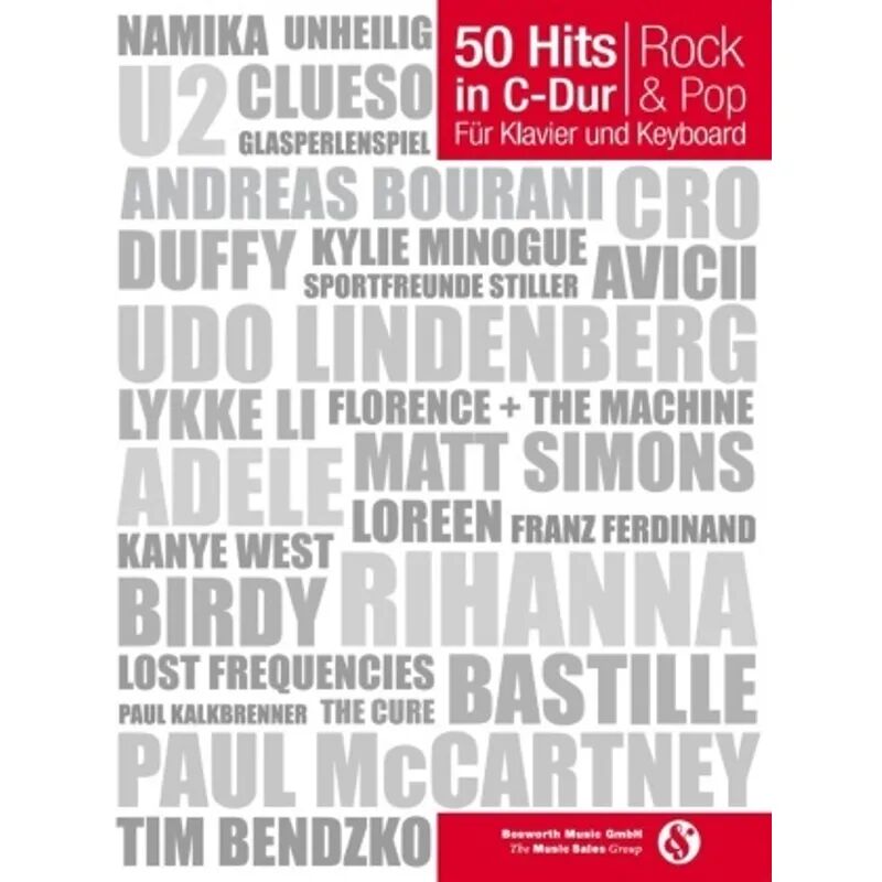 Bosworth Musikverlag 50 Hits in C-Dur: Rock & Pop, Für Klavier und Keyboard