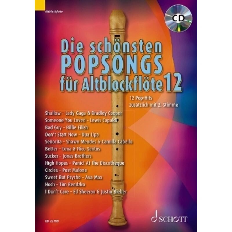 Schott Music, Mainz Die schönsten Popsongs für Alt-Blockflöte