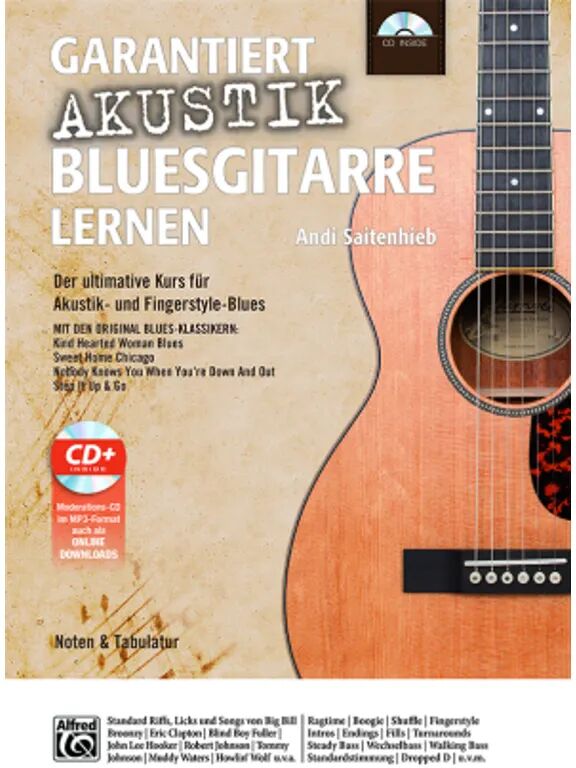 Alfred Music Publishing Garantiert Akustik Bluesgitarre lernen, m. 1 CD-ROM