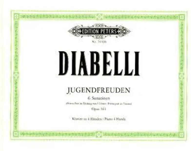 Edition Peters Jugendfreuden op. 163, 6 Sonatinen für Klavier zu 4 Händen