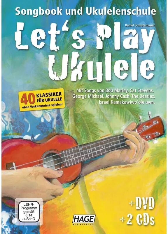 Hage Musikverlag Let's Play Ukulele, m. DVD u. 2 Audio-CDs