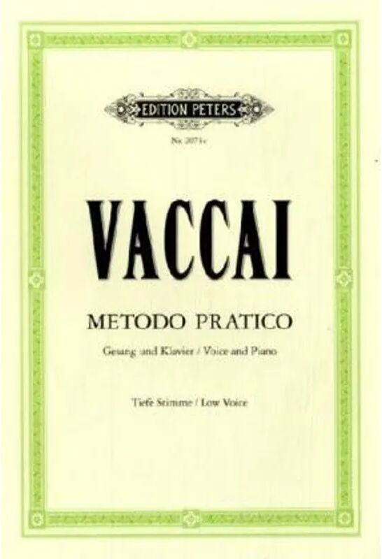 Edition Peters Metodo pratico di Canto italiano, Gesang und Klavier, tiefe Stimme