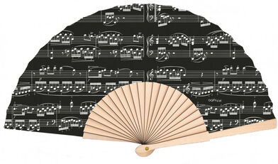 agifty A-Gift-Republic Hand Fan Sheet Music Black