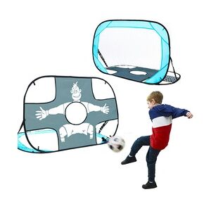 LittleTom 2-in-1 Fussballtor mit Torwand für Kinder - 125x80cm Pop-Up Fußballtor Faltbar