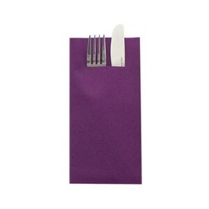 Sovie HOME Besteckserviette in Aubergine aus Linclass® Airlaid 40 x 40 cm, 12 Stück - Bestecktasche Uni Basic Pocket-Napkin