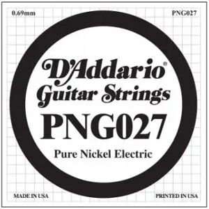 D'addario And Co Cordes électrique à l'unité/ PNG027 PURE NICKEL 27 - Publicité