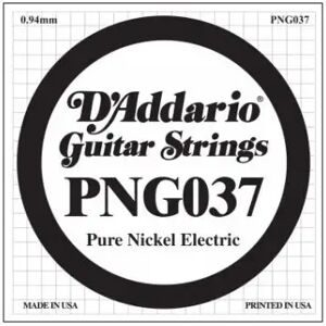 D'addario And Co Cordes électrique à l'unité/ PNG037 PURE NICKEL 37 - Publicité