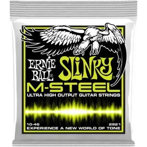 Ernie Ball Jeux de cordes électriques 010/ 2921 SLINKY M-STEEL REGULAR 10-46 - Publicité