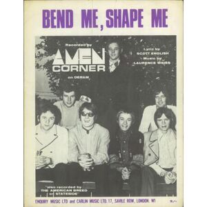 Amen Corner Bend Me, Shape Me 1967 UK sheet music SHEET MUSIC