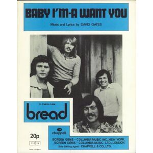 Bread Baby I'm-A Want You 1971 UK sheet music SHEETMUSIC