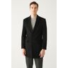 Avva Men's Black Slit Woolen Cuffed Comfort Fit Comfortable Cut Coat Other XL male