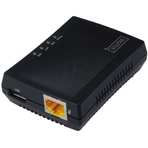DIGITUS DN-13020 - Printserver, NAS, 1x RJ45, 1x USB 2.0