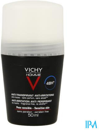 Vichy Homme Déodorant Anti Transpirant 48H Peau Sensible Roll-On 50 ml