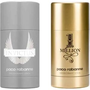 2-pack Paco Rabanne 1 Million + Invictus Deostick 75ml Transparent