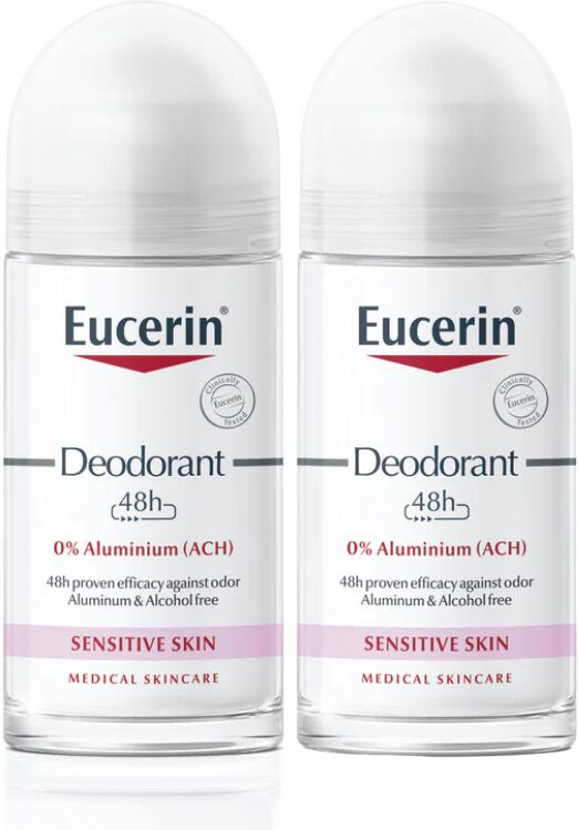 Eucerin Desodorante Roll-On 48H 0% Aluminio 2x50ml