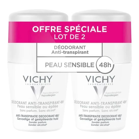 Vichy Desodorante Antitranspirante 48h Piel Sensible Roll-on 2x50ml