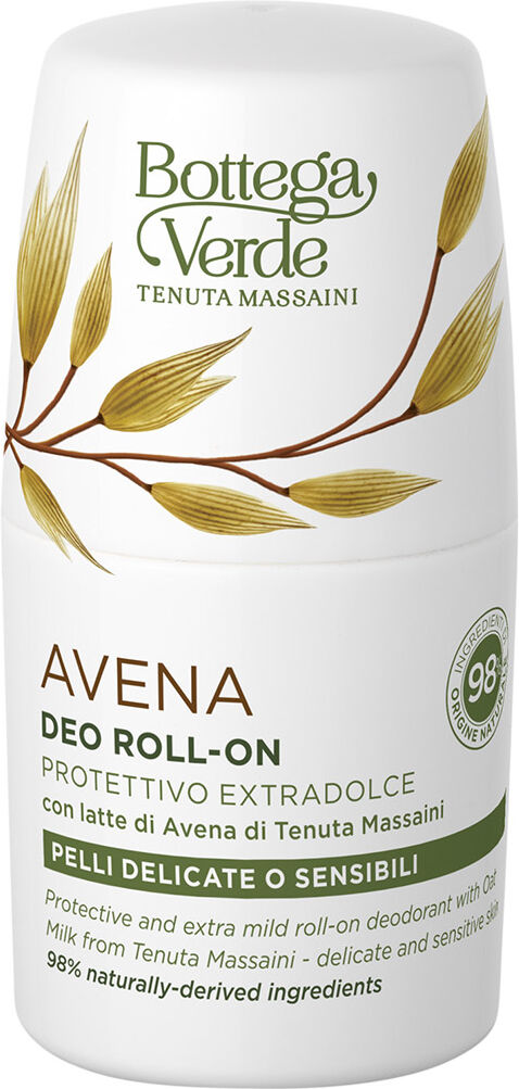 Bottega Verde Deo-roll-on protector extrasuave con leche de Avena de Tenuta Massaini (50 ml) - pieles delicadas o sensibles